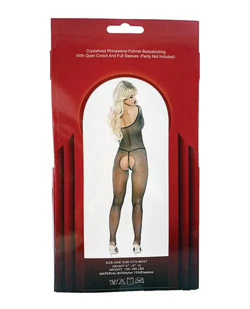 Bodystockings Playsuits Popsi Lingerie Rhinestone Fishnet Full Sleeved Bodystocking Black One Size Fits Most Bodystockings Playsuits Popsi Lingerie Rhinestone Fishnet Full Sleeved Bodystocking Black One Size Fits Most