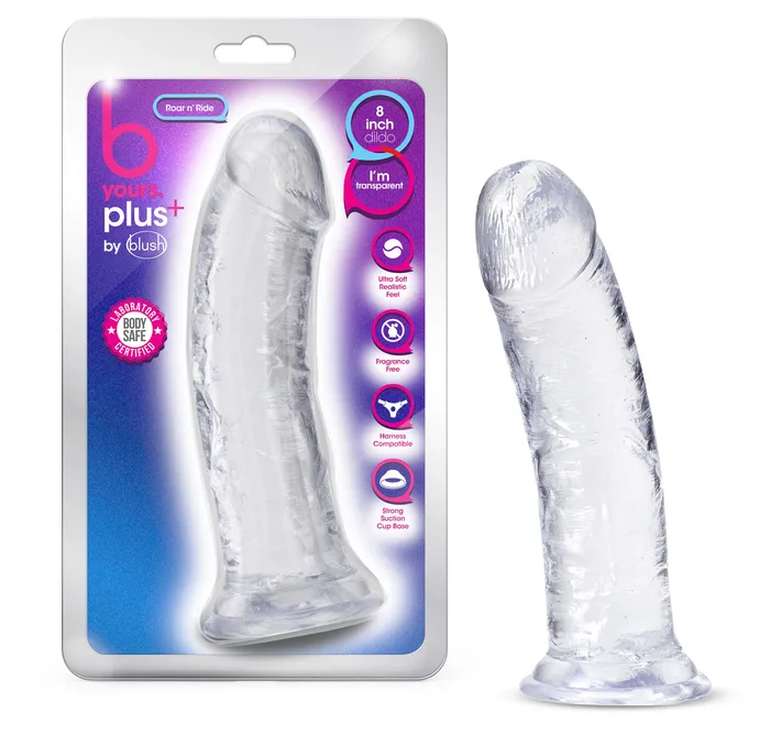 B Yours Plus Roar N Ride Clear Blush Novelties Dildos