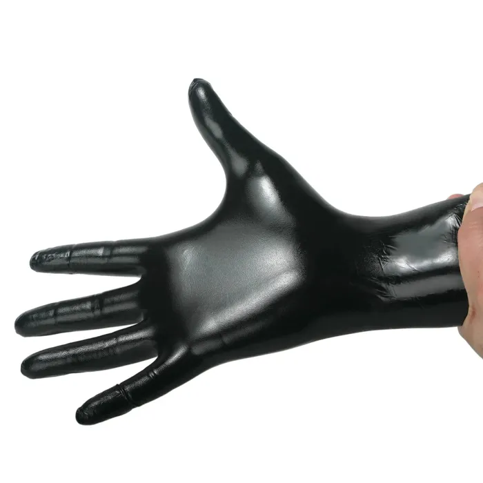 Bound By Desire Anal Black Nitrile Examination Gloves Medium 100 count