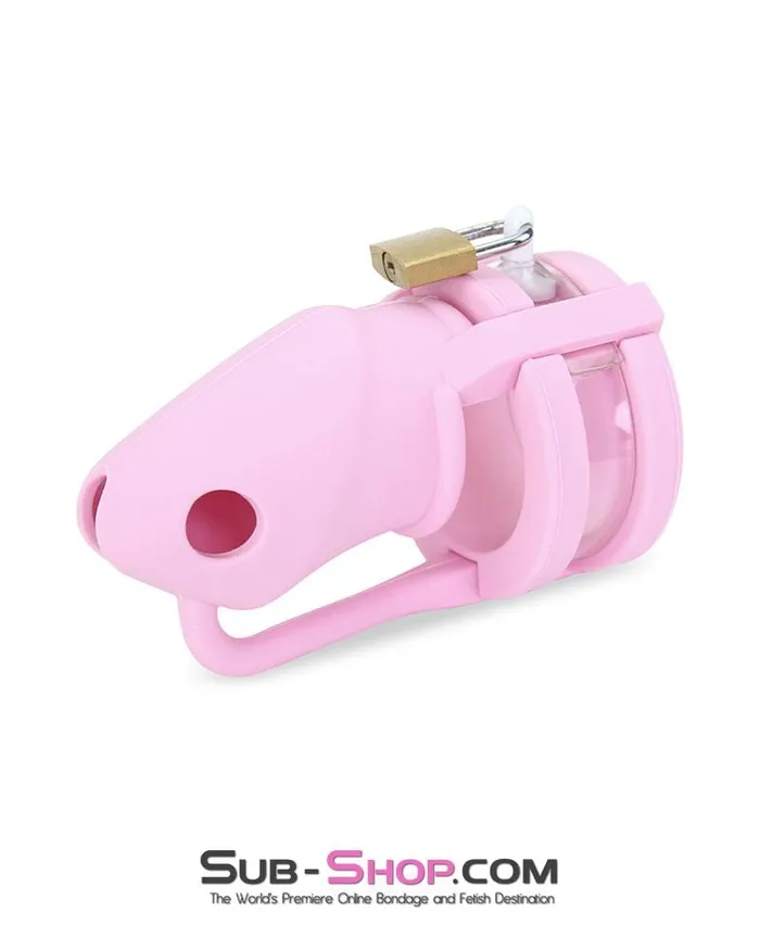 HSY 3795HS Pink Silicone Sissy Cock Trap Cock Cage Chastity MEGA Deal Male Sex Toys