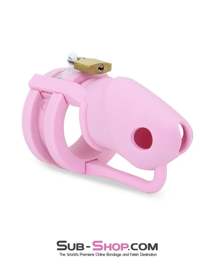 HSY 3795HS Pink Silicone Sissy Cock Trap Cock Cage Chastity MEGA Deal Male Sex Toys