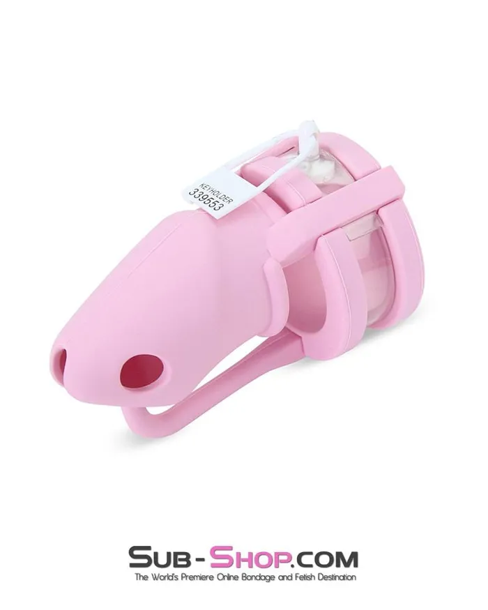 HSY 3795HS Pink Silicone Sissy Cock Trap Cock Cage Chastity MEGA Deal Male Sex Toys