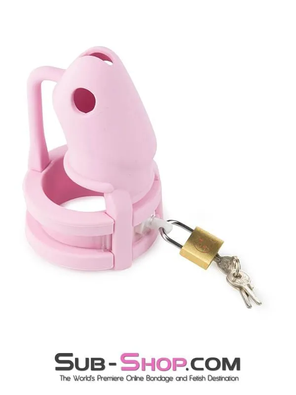 HSY 3795HS Pink Silicone Sissy Cock Trap Cock Cage Chastity MEGA Deal Male Sex Toys